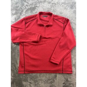 Pebble Beach Performance Red Quarter-Zip Golf Pullover – Men's Medium.